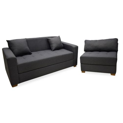 Sofa 2pts Ter Tela/grisosc C/polt
