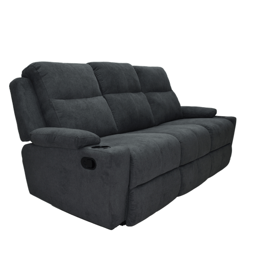 Sofa Reclinable 3 Ptos Marsella Tela/gri