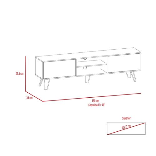 Rack para TV Vassel RTA Miel + Plomo