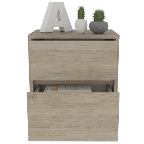 Mesa de noche Trivor Rovere+Blanco