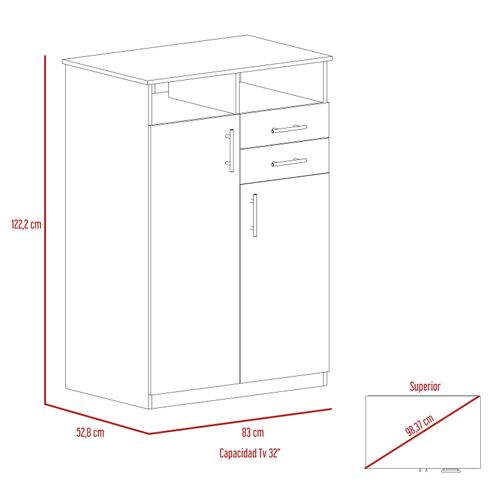 Closet Entretenimiento ECO 120 X 80 X 52 RTA Wengue