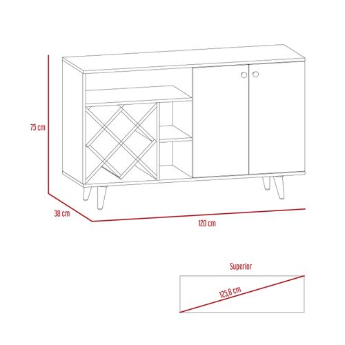Mueble Bar Vithi RTA Macadamia + Blanco