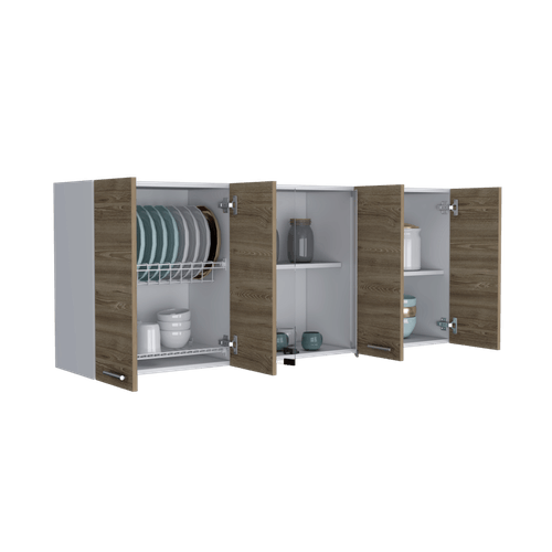 Gabinede de Cocina Superior 150 Vidrio RTA Blanco + Miel