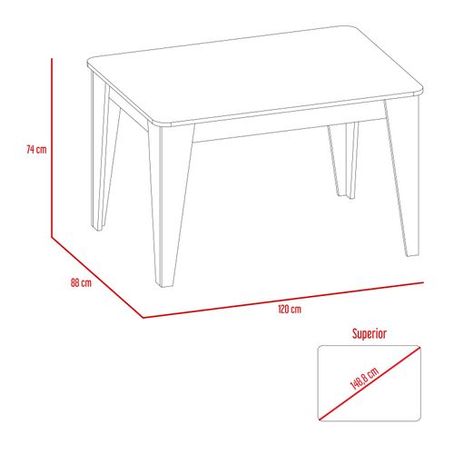 Mesa Comedor Torino 120 RTA Habano
