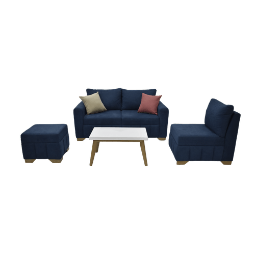 Comb Sala Plus/sofa+pol +mesa +puff/azul