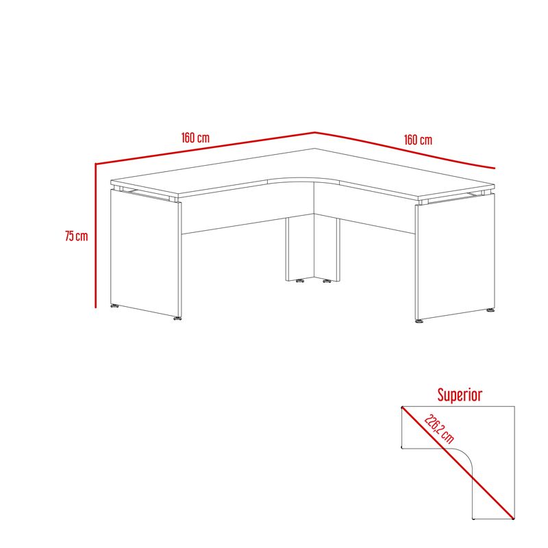 Escritorio Home Office L 160 Coñac + Wengue