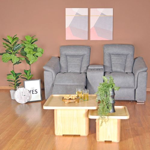 Sofa Rec 2 Pts  Dublin Tela/Plomo/P Vaso