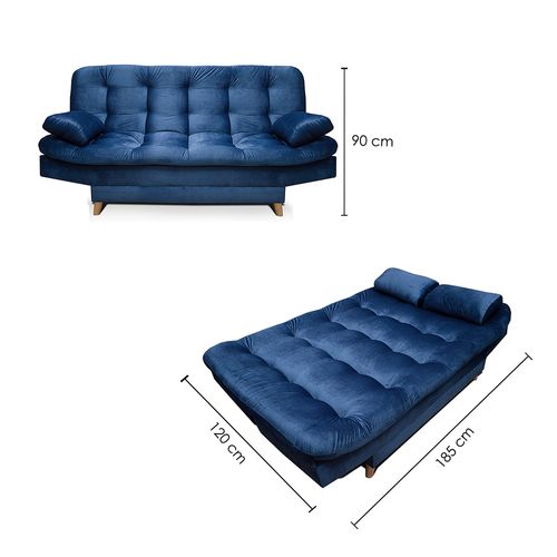 Sofacama Fendik 3 Posiciones Tela Azul