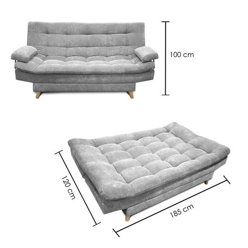 Sofa cama Carvallo 3 Posiciones Lux, gris