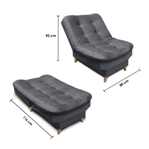 Silla Clic Clac Fendik Tela Gris