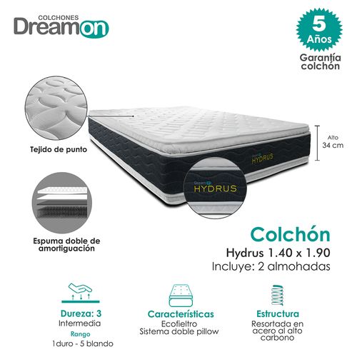 Colchón Dreamon Hydrus 140 X 190 Cm
