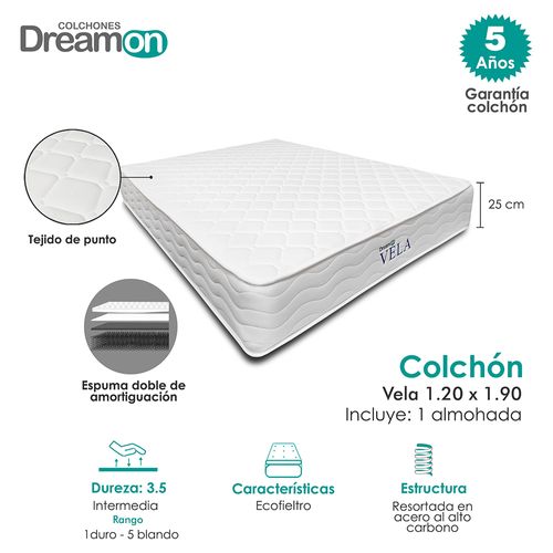 Colchón Dreamon Vela 120 X 190 Cm