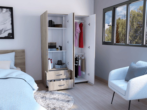 Closet Ankora Basic 180 X 120 X 47 RTA Ceniza Blanco