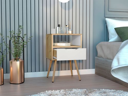 Mesa de Noche Otom 1Cajon RTA Duna bLanco