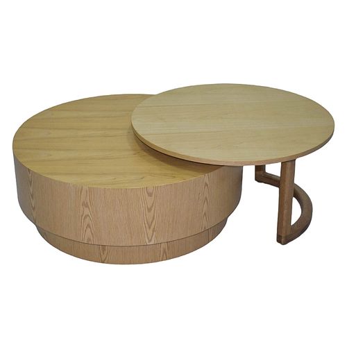 Mesa Centro Duo Versch Natural/vidrio