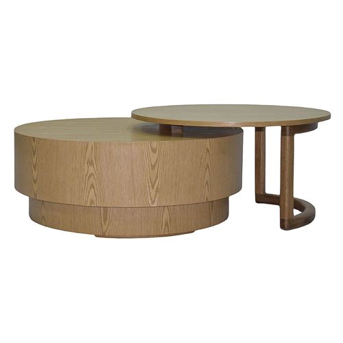Mesa Centro Duo Versch Natural/vidrio