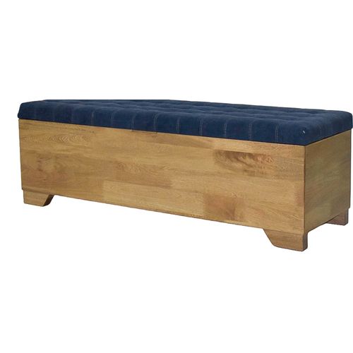 Banca de madera con Baul Harry 130cm azul