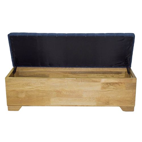 Banca de madera con Baul Harry 130cm azul