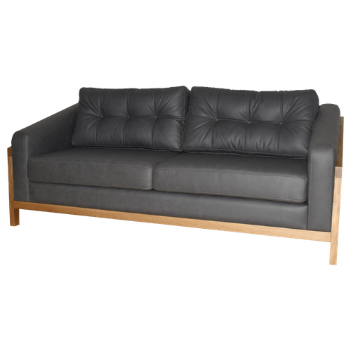 Sofa Berker 3 puestos en sintético, gris