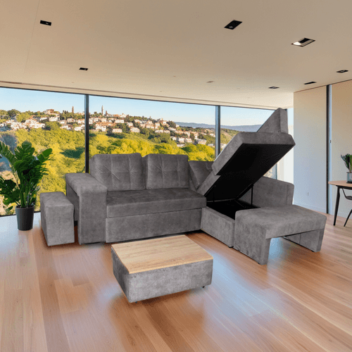 Sofa cama Modular Stylis Izquierdo en Tela, gris