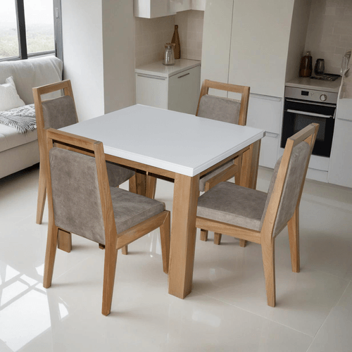 Juego de Comedor 4 puestos Edin Beige