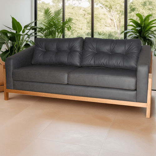 Sofa Berker 3 puestos en sintético, gris