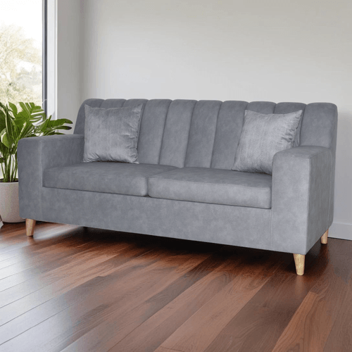 Sofa Osaka 3 puestos en tela, gris