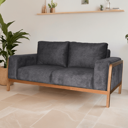Sofa Bilge 3 puestos en tela, gris