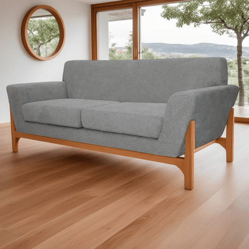 Sofa Minh 3 puestos en tela, gris
