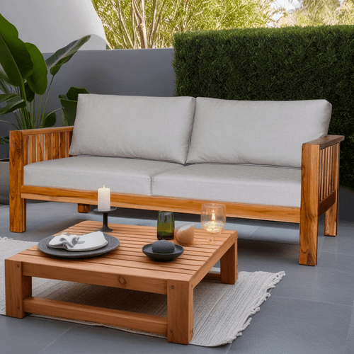 Sofa Arka 3 puestos en sintetico, arena
