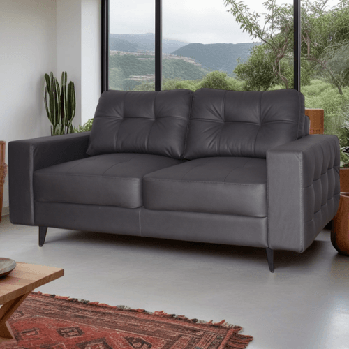 Sofa 2 Pts Parch Tela/plomo