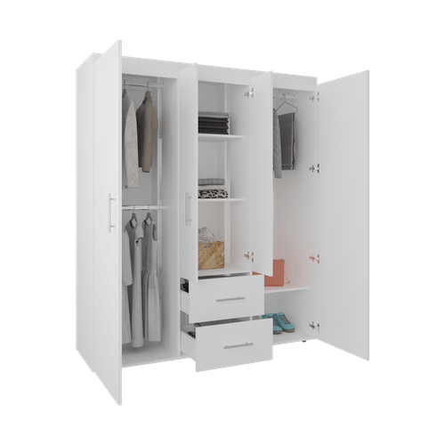 Closet Bariloche eco 150 177.9x150.3x50.4 RTA Blanco Mqz