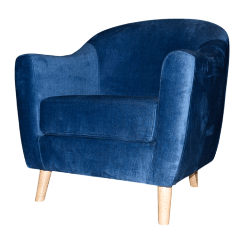 Silla Dtva Erdem Pata Natural/tela Azul