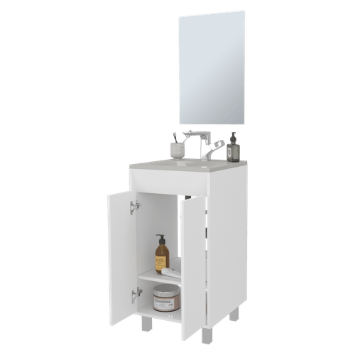 Set Mueble de Baño Brandy + Espejo 84X45X45 RTA Bolonia Blanco Mqz ZF