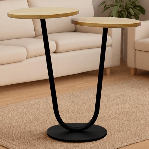 Mesa Auxiliar Amur Pata Hierro Negro/nat
