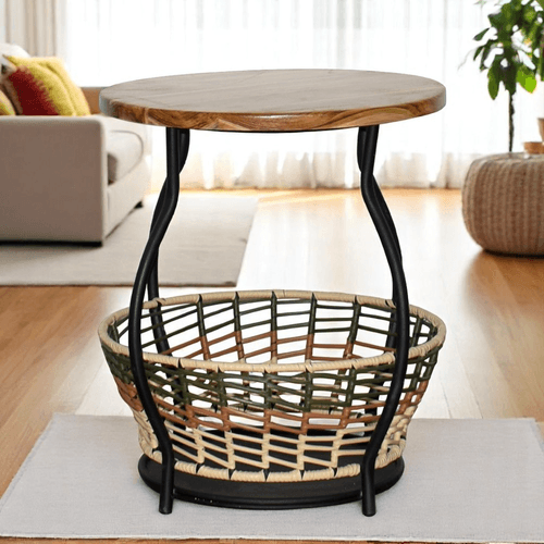 Mesa Aux M Ganges Madera Teka/verde/cara