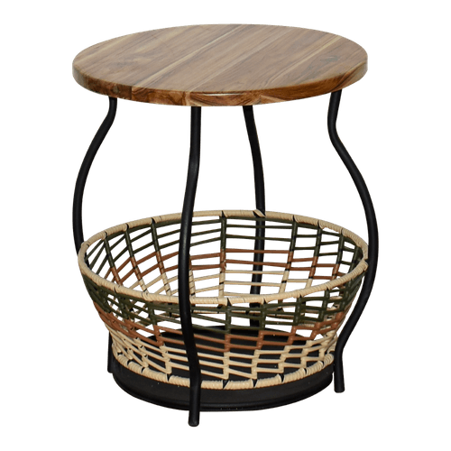 Mesa Aux M Ganges Madera Teka/verde/cara