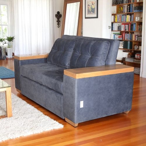 Sofa cama Liverpool en Tela, azul