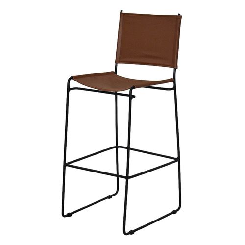 Silla de barra metálica Berlyn en cuero