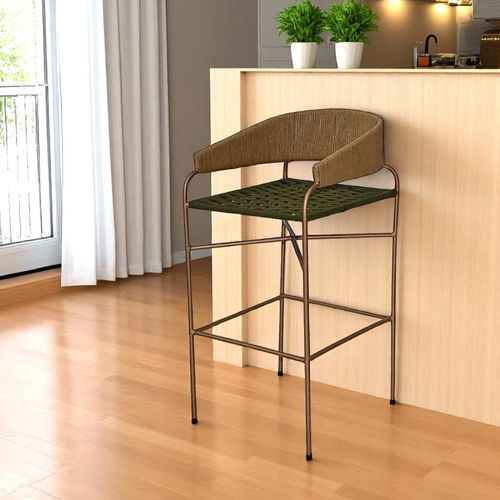 Silla de barra metálica Jasper Fibra Natural tejida