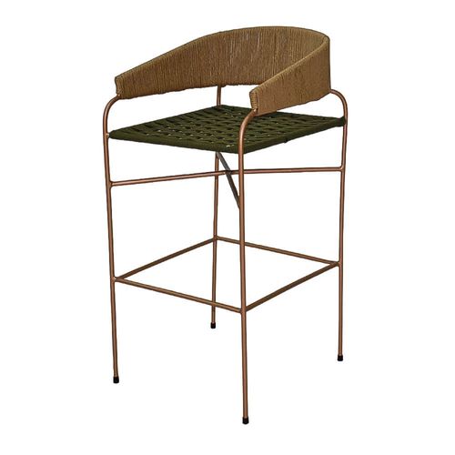 Silla de barra metálica Jasper Fibra Natural tejida