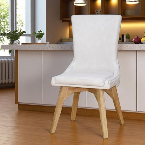 Silla de Comedor Candan  Pata Natural/tela
