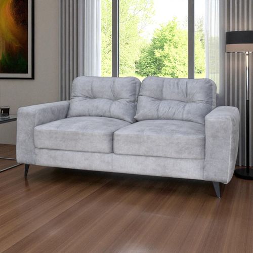 Sofa 2 Puestos Parch Tela/gris Claro