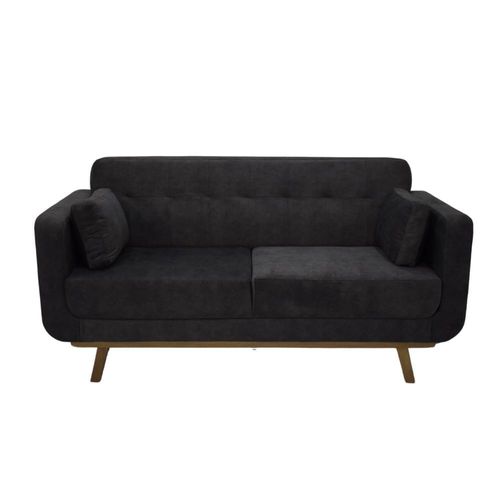 Sofa Kinda 3 puestos en tela, plomo