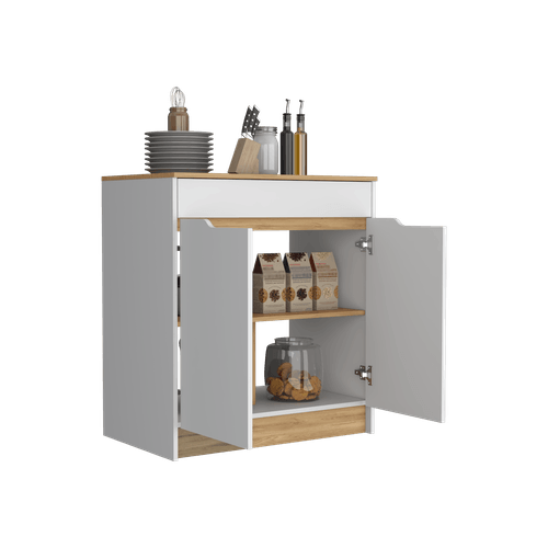 Mueble Inferior Cocina Soler 89X80 RTA Blanco Macadamia