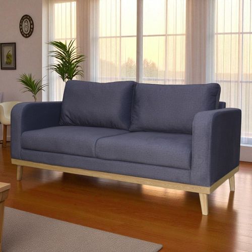 Sofa Mavi 3 puestos en tela, plomo