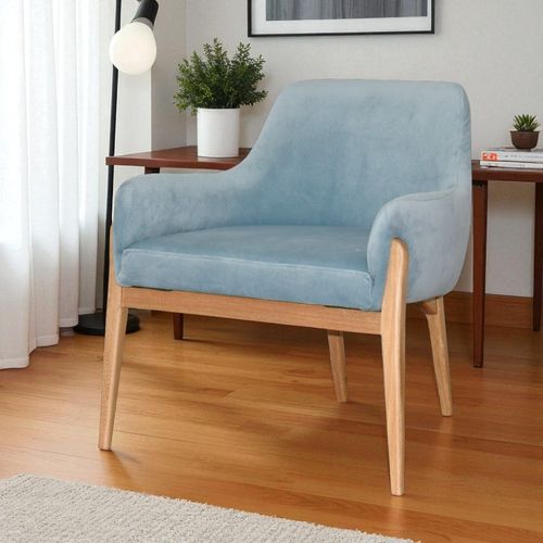 Silla decorativa Bali Madera natural, azul