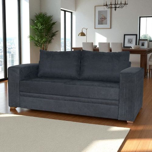 Sofa Lois 2 puestos en tela, plomo