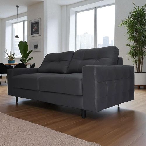 Sofa 3 Pts Parch Tela/plomo