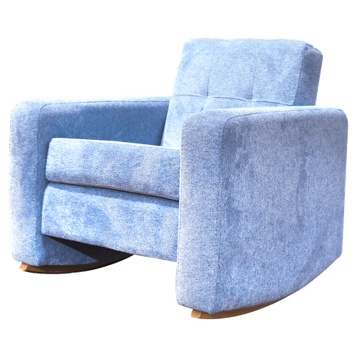 Silla Mecedora Tweed Tela/celeste